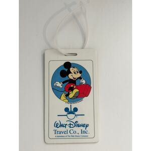 1987 Walt Disney Travel Company luggage tag Mickey Mouse with suitcase